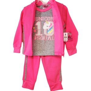 Toddler "unicorn squad" hooded jogging outfit